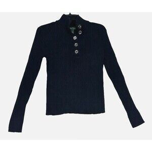 LRL Lauren Jeans Co Ralph Lauren Womens Medium Black Sweater Mock Neck